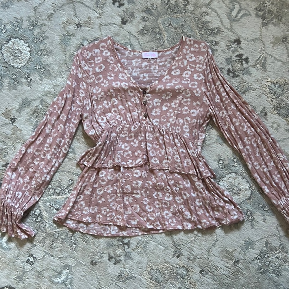 Pink Lily Long Sleeve Blouse
